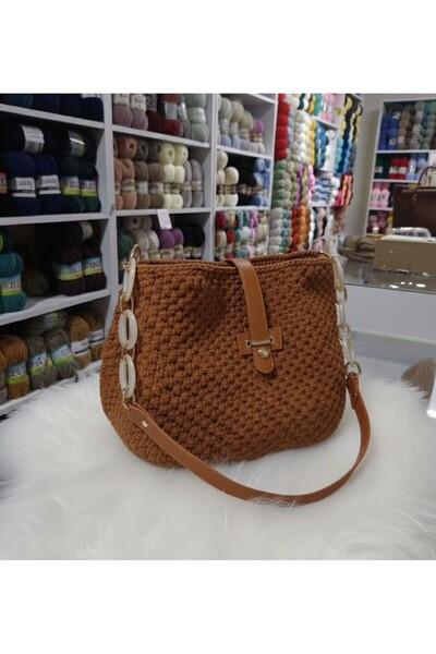 MAZSAY Handmade: El Örgüsü Makrome El Çantası (30x30)
