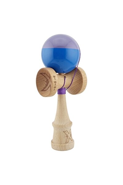 LEIBOO Kendama X Big Cups V2, 18 cm, Rulment metalic, Coardă 55 cm, Albastru-Mov