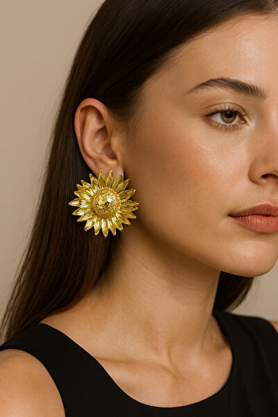 MRK Women's Daisy Flower Big Flower Earrings