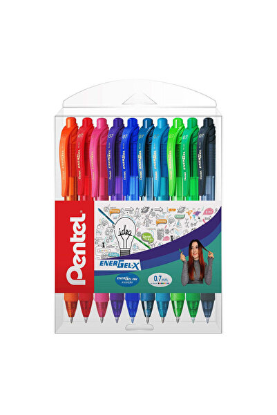 Pentel Roller EnerGel X 0.7 mm, 10 buc/set, plastic