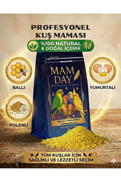 Mam Day Tam Profesyonel Ballı Polenli Yumurtalı Muhabbet Kuşu , Sultan Papağanı , Kanarya Maması 750 Gr.