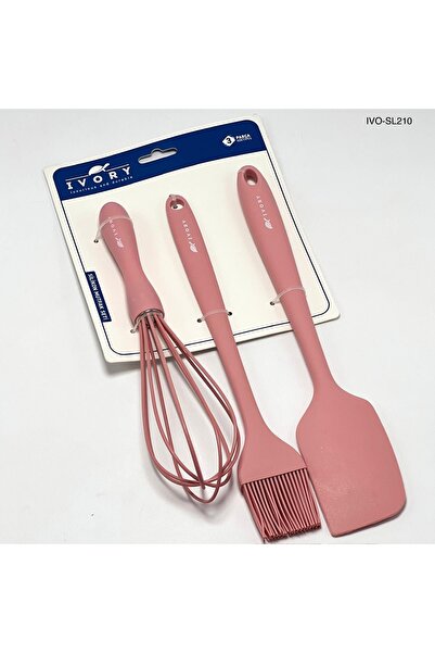 musting 3lü silikon mutfak seti çırpıcı fırça ve yan spatula