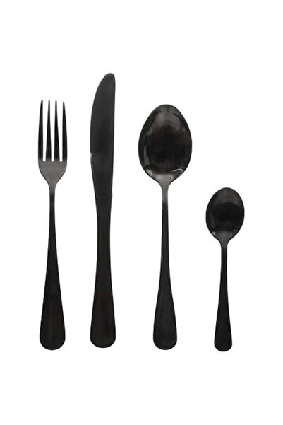 Atmosphera Créateur D'intérieur Atmosphera Shadow Cutlery Set, 16 pcs, Stainless Steel, Glossy Finish, Dishwasher Safe