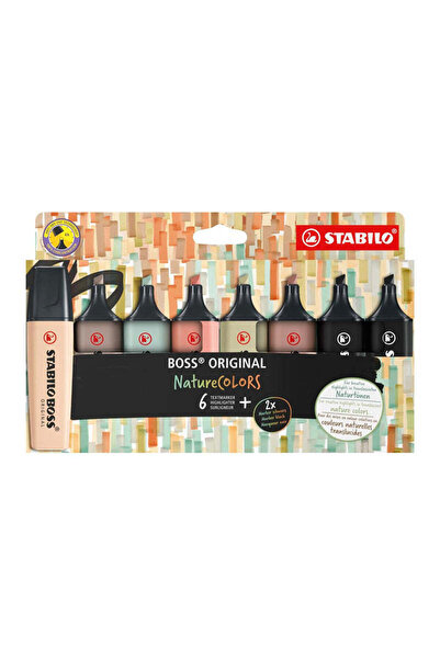 Stabilo Boss Original NatureCOLORS Highlighters, 8 colors (blister)