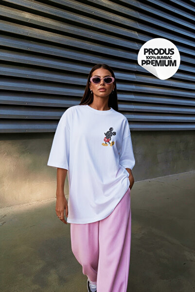 OEM Oversized 100% cotton Mickey Typography T-shirt