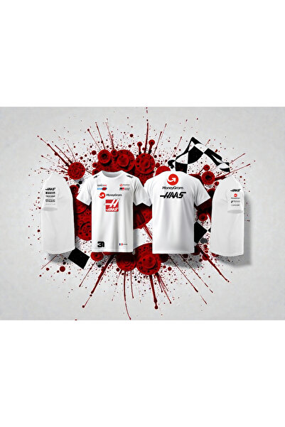 niceworkbynicehands Formula 1 Special Design Haas Team T-Shirt Printed White T-Shirt
