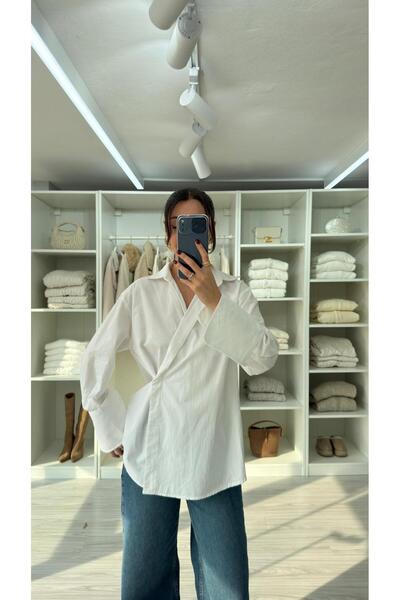 Lady Pixie K Double-Breasted Shirt with Inside Tie Detail