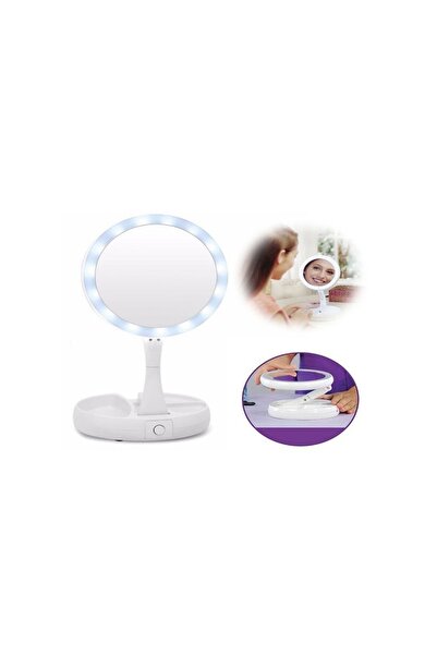 Amigo My Fold Away double-sided folding mirror with LED lighting