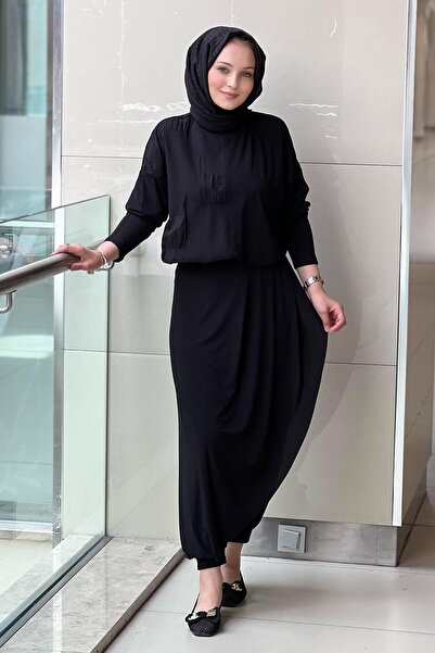 Nurcan Çetin Kabartma Dokulu Jarse Şalvar Takım