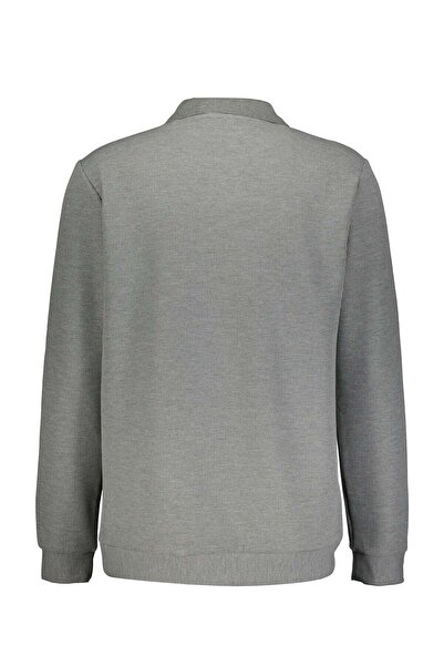 SÜVARİ Polo Neck V-Patch Gray Men's Sweatshirt Sw2013700021