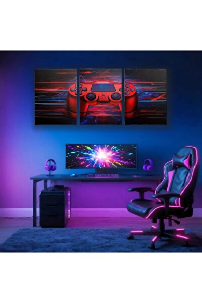ALAYRA International مجموعة من 3 لوحات فنية جدارية مؤطرة لألعاب الفيديو وكرة ...