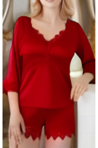 MİSS AYZA İÇTEN GELEN ŞIKLIK Pi̇erre Pari̇s Silk Satin 6-Piece Short Nightgown and Dressing Gown Dowery Set