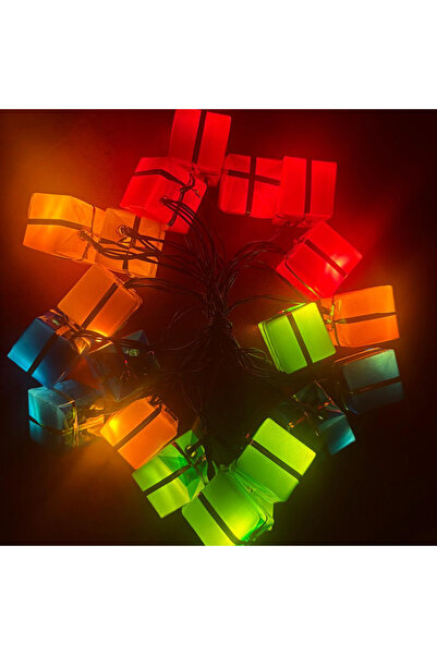 Skygo 4 Metre 20 Led Pilli 2 Kademeli Hediye Kutusu Yılbaşı Ağacı Süsü Led Iş...