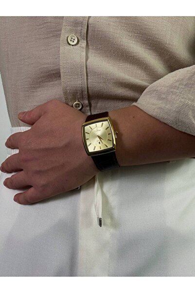 Arvens Vintage White Dial Brown Men's Wristwatch Stainless Leather Band Sturdy Steel Case Does Not Lose Color