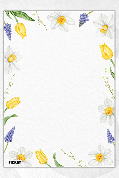 Ficksy Flower Note Paper - A5 Size - 50 Sheets - Notepad - Memopad - Memo Pad - To Do List