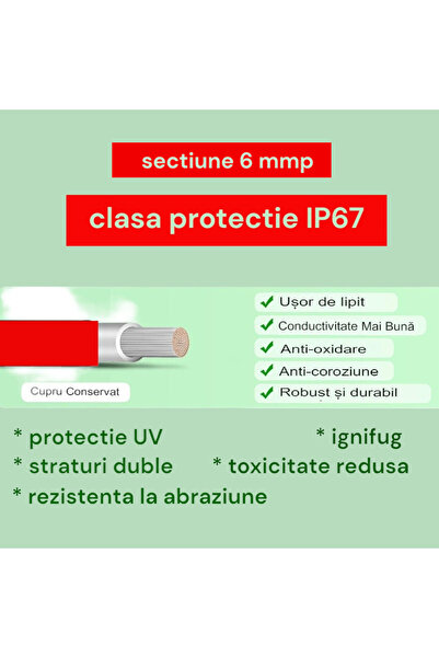 OEM Cablu solar,sect 6 mmp,conectori MC4, rosu/negru, lungime 3m/5m si 1 miniruleta 1 m