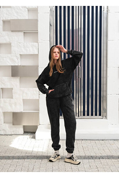 SOLİS MODA Women's Hooded Winter Tracksuit Set 3 Yarn