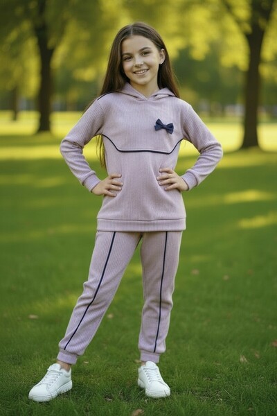 minikiss Βαμβακερό κοστούμι με κουκούλα διακοσμητικό ρέλι κοριτσίστικο κοστού...