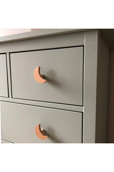 NATUREL DEKOR Wooden Half Moon Crescent Cut Handle, Cabinet Drawer Handle, Bamboo, Wicker, Nordic, Bohemian, Modern