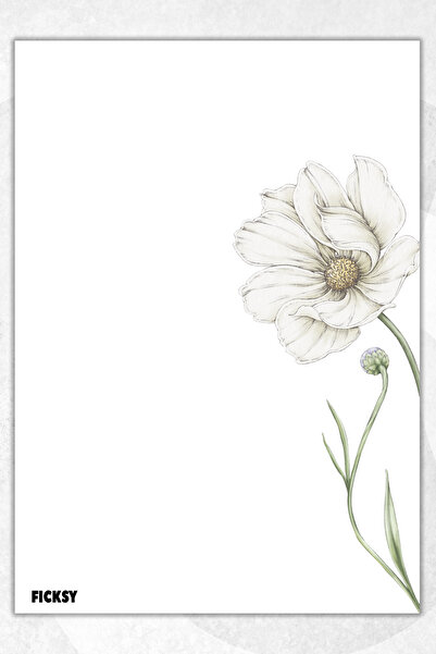 Ficksy Flower Note Paper - A5 Size - 50 Sheets - Notepad - Memopad - Memo Pad - To Do List