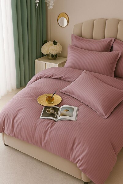 TALIDA HOME LINEN SET 6 PIECES SATIN DAMASK WITH ELASTIC