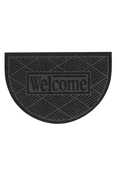 VENITIVO VINDEM CELOR INTELIGENTI VENITIVO® Non-slip Semi-circular 'Welcome' Doormat, 60 x 40 x 0.5 cm, Grey