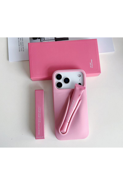 FİŞNEİLETİŞİM حافظة متوافقة مع آيفون 17 برو مع أحمر شفاه (وردي)