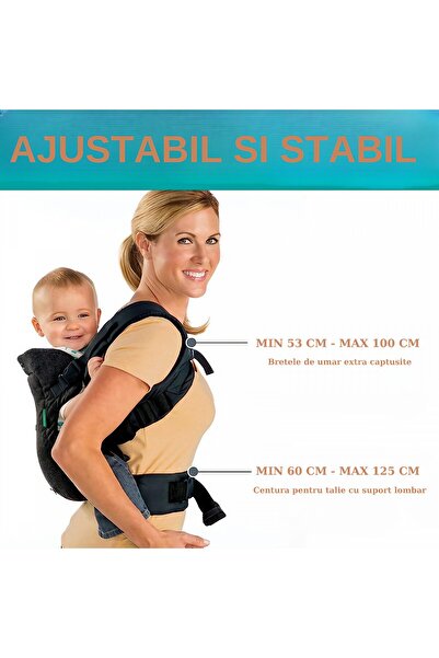 dalip Ergonomic Baby Carrier 4-in-1, 4 Positions, 6-36 months, 3.5-15 kg, Black
