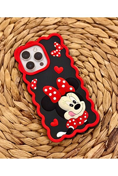 HYPERSOFT iPhone 15 Pro Max (6.7 Inch) Compatible Cute Minnie Pattern Soft Dough Silicone Luxury Case Cover