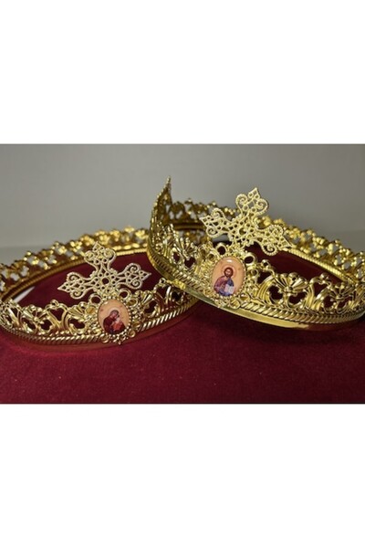 OEM Coroane de nuntă aurite ortodoxe