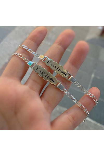 N!da Jewelry 925 Ayar Gümüş Batman Model Çocuk İsimli Künye