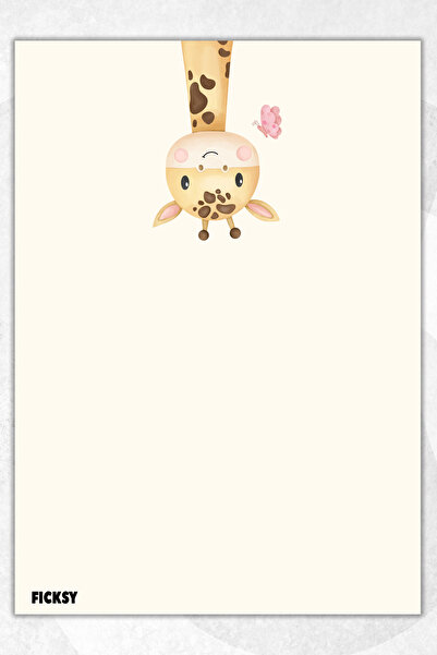 Ficksy A5 Giraffe Memo Pad Unlined Notebook - 50 Sheets - Memopad - Notepad -...