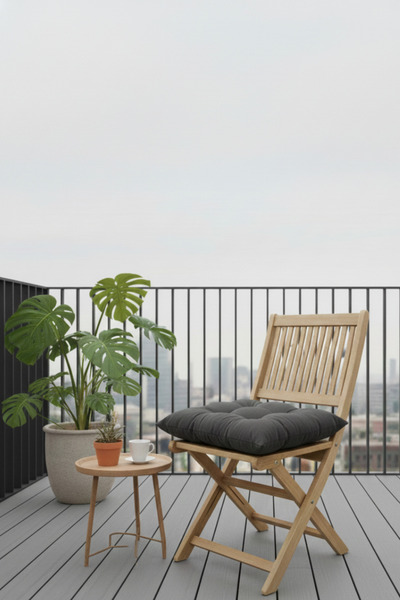 LemonBloom Baf 6-Piece Chair Cushion 40X40 cm - Soft Textured Lace-Up Kitchen...