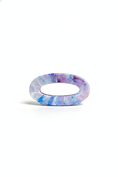PRVT Large Size Bone Clasp with Purple Marble Pattern