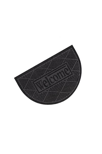 VENITIVO VINDEM CELOR INTELIGENTI VENITIVO® Non-slip Semi-circular 'Welcome' Doormat, 60 x 40 x 0.5 cm, Grey