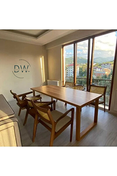 DizyWood Ahşap Atlas Yemek Masası, Kara Ayak