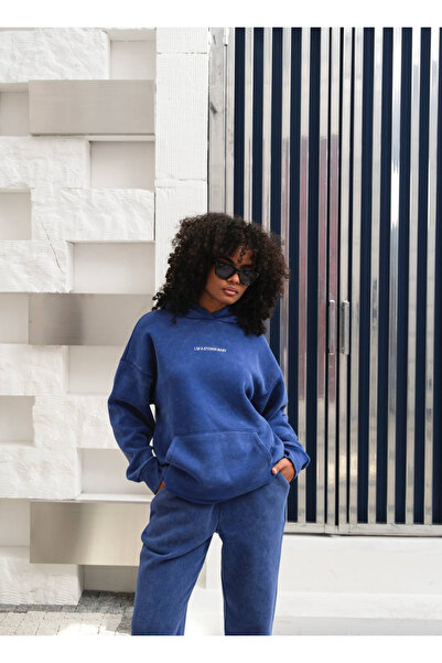 SOLİS MODA Women's Hooded Winter Tracksuit Set 3 Yarn