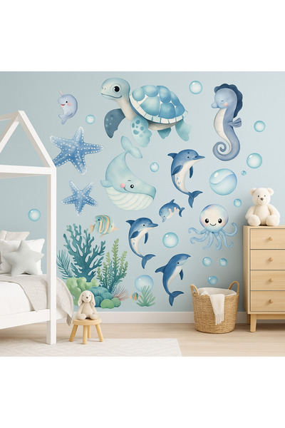 ReklamX Okyanus Temalı Bebek ve Çocuk Odası Duvar Sticker Seti