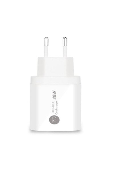 TrendyLux Încărcător 40W Fast Charge – 2× USB-C 20W + 20W, Priză 220V, Universal