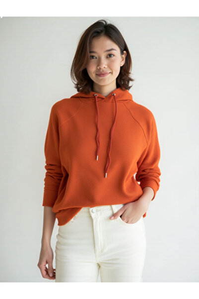 Nisa giyim ve aksesuar بغطاء رأس سويت شيرت نسائي أساسي مريح بأصفاد