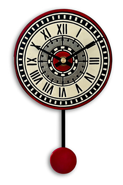 Tick Tack Clocks Roma Dönencesi Yakut - Seramik Sarkaçlı Duvar Saati | El Yap...