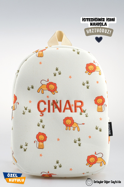 Minilee Ormanın Küçük Kralı – Aslan Desenli Anaokulu Kreş Çocuk Çantası Kişiy...