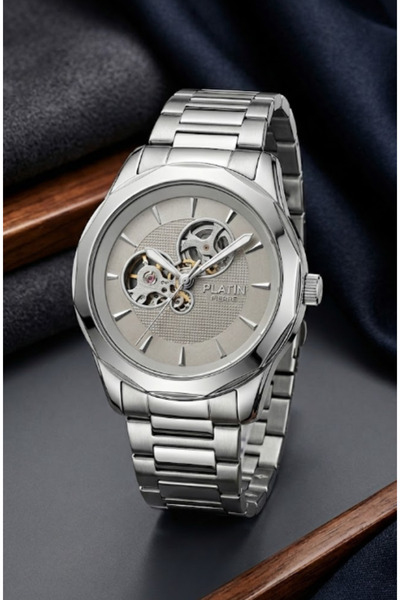 zentrova ساعة يد رجالية أنيقة من بلاتينيوم بيير