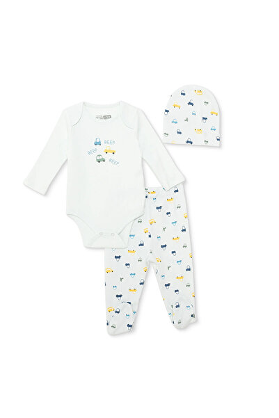 ebebek Hello Baby HelloBaby Yenidoğan Body-Patikli Alt-Şapka İnterlok Bisikle...