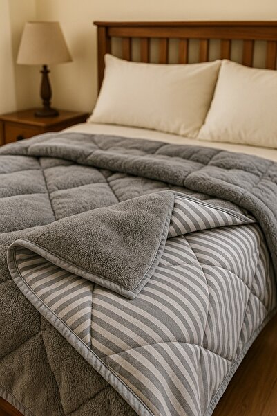 HİG HOME Single Double-Sided Welsoft & Satin Winter Quilt – Ultra Soft Fluffy Filling, Warm Comfort