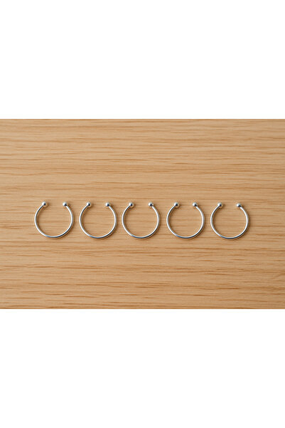 Set 925 Ayar Gümüş | 5 ADET | Fake / Sıkıştırmalı / Deliksiz / Halka Hızma Bu...