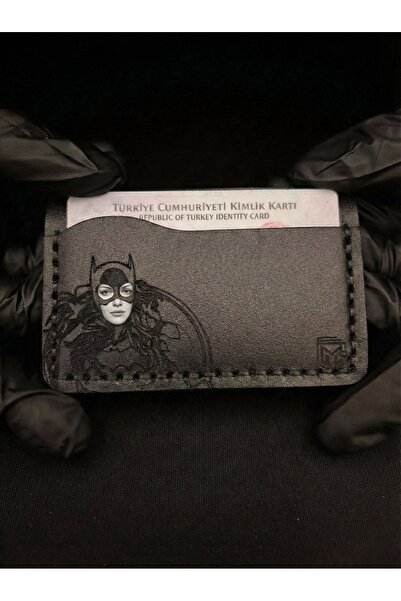 Manerro El Yapımı Hakiki Deri Batgirl Tasarımlı Cüzdan & Kartlık - Özel Hediy...