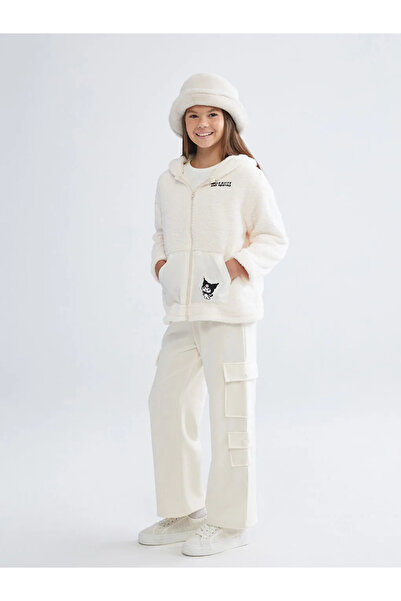 LC Waikiki Lcw Kids Ecru Elastic Waist Girls Cargo Sweatpants