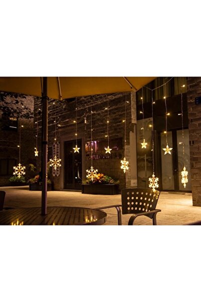 OEM Christmas installation with light curtain, stars and snowflakes