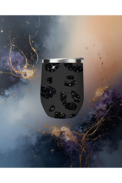 Ybera Mate Çayı Yerba Mate Çayı İçin Kapaklı Leopar Desenli Mate Bardağı